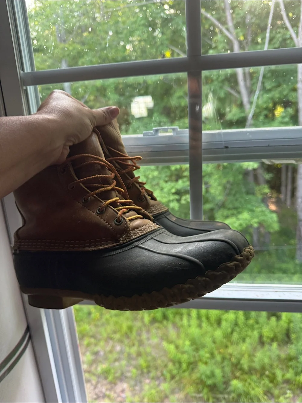 L.L Bean Classic Brown Leather & Black Rubber Duck Boots :::Motivated to Sell!!!